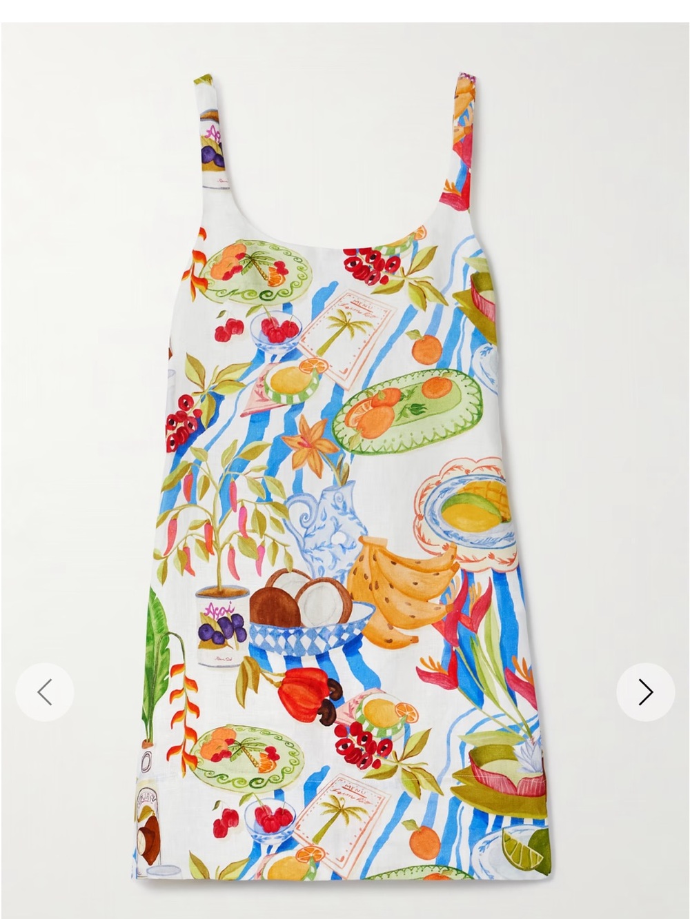 FARM Rio White Multicolor Fruit-Print Mini Dress